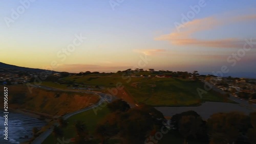 Point Fermin Lighthouse – 4k drone video of the Pt Fermin Light in San Pedro California.  Coastal sunset views of this SoCal landmark on the beach near Port of Los Angeles photo