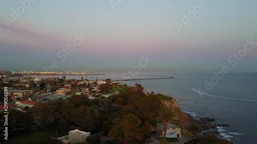 Point Fermin Lighthouse – 4k drone video of the Pt Fermin Light in San Pedro California.  Coastal sunset views of this SoCal landmark on the beach near Port of Los Angeles photo