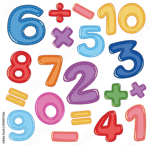 A set of number and math icon