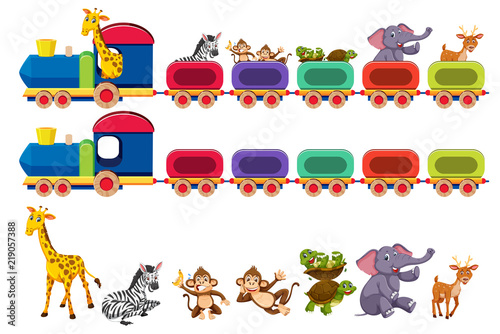 Animals and train element