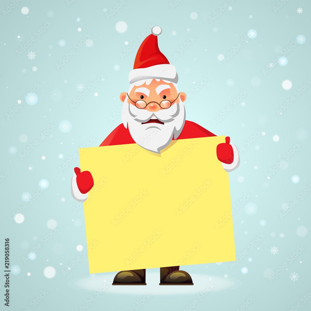 Santa Claus holding poster Santa Claus holding poster