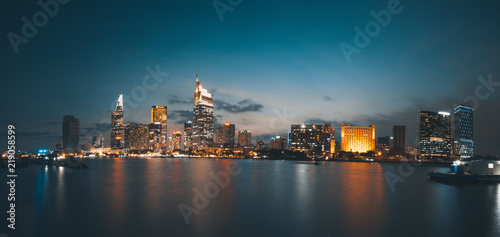 Beautiful landscape of Ho Chi Minh city or Sai Gon. Royalty high quality free stock image of Ho Chi Minh City with development buildings. Ho Chi Minh city is the biggest city in Vietnam