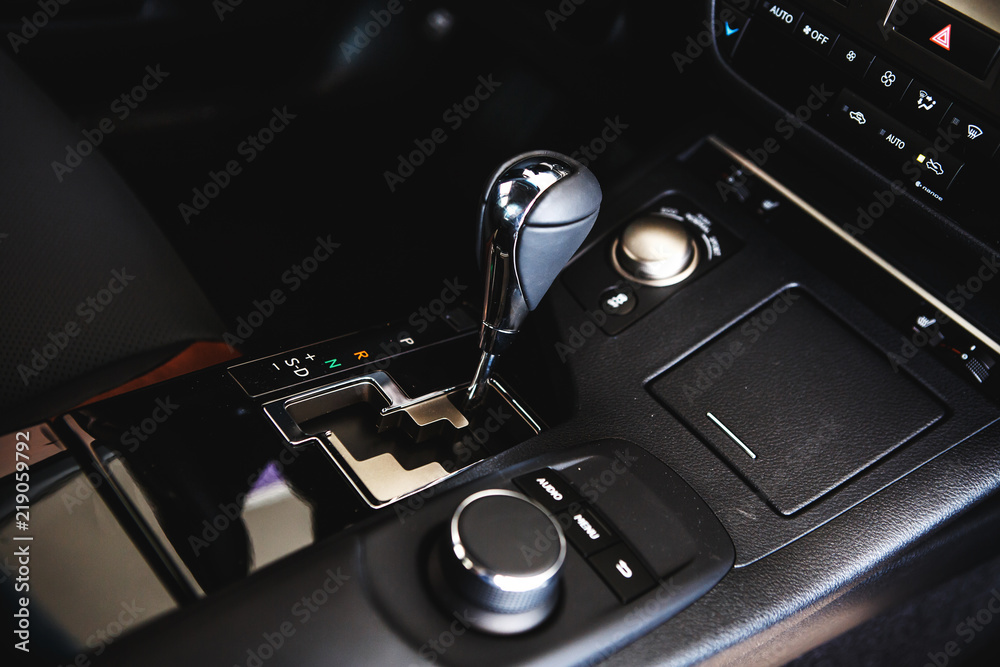 Interior view of car with black salon