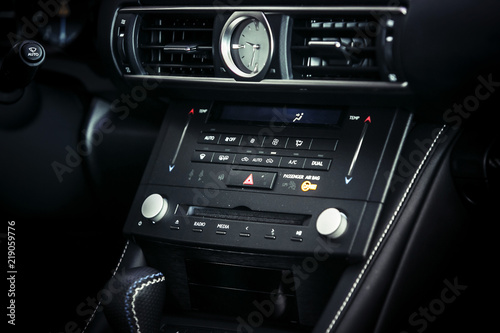 Interior view of car with black salon