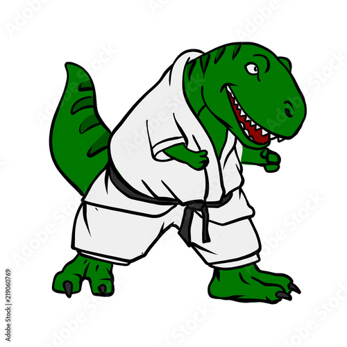 Cartoon karateca t rex
