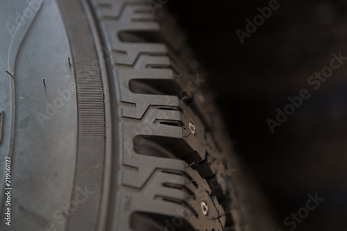 Car tyre close up