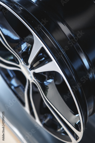 Close up shot of a new car rim. © kuznechik42
