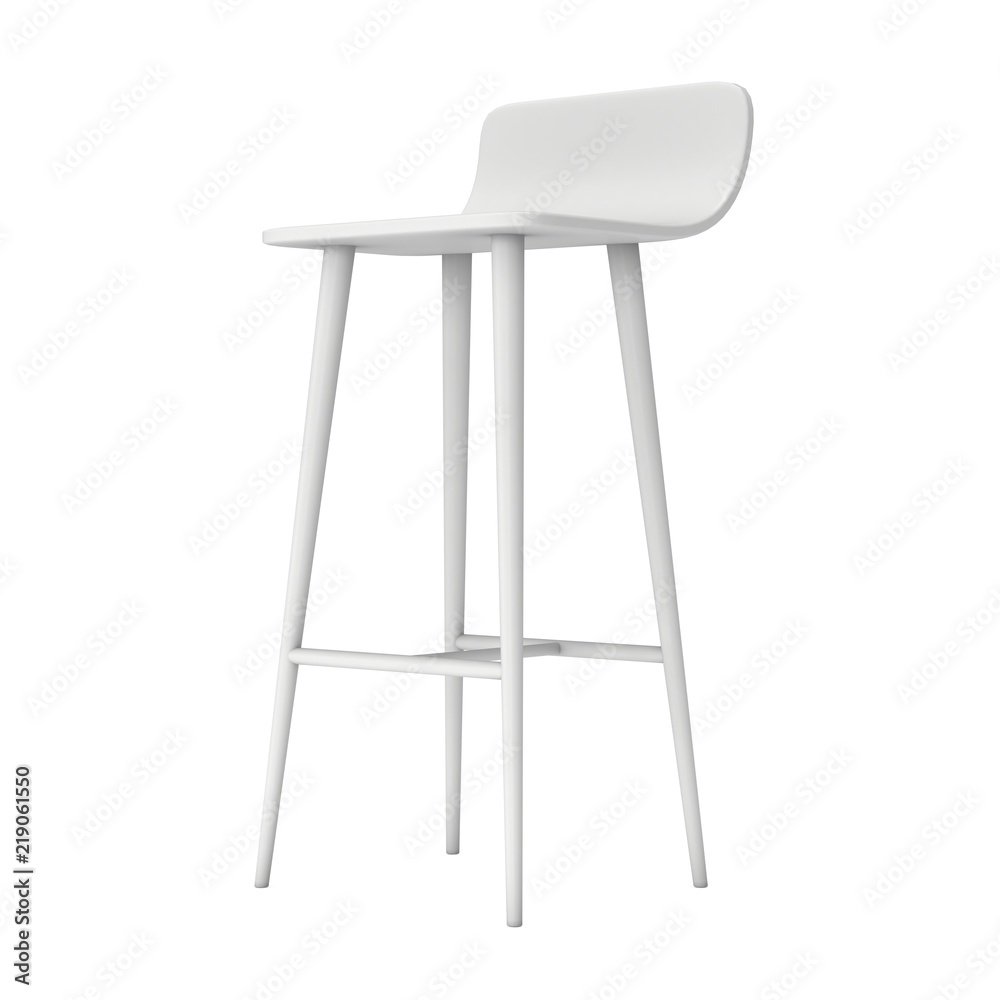 Bar stool furniture 3d render isolated on white. High chair. Bar interior design. Bar stool furniture 3d render isolated on white. High chair. Bar interior design.