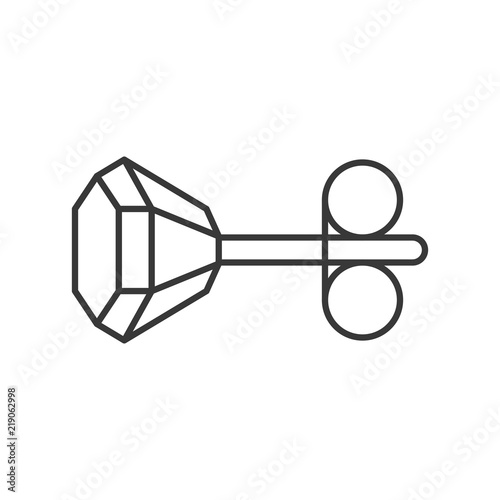 diamond sterling earring, jewelry related, outline icon