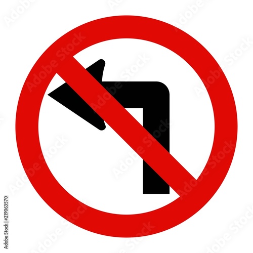 No Left Turn Sign photo