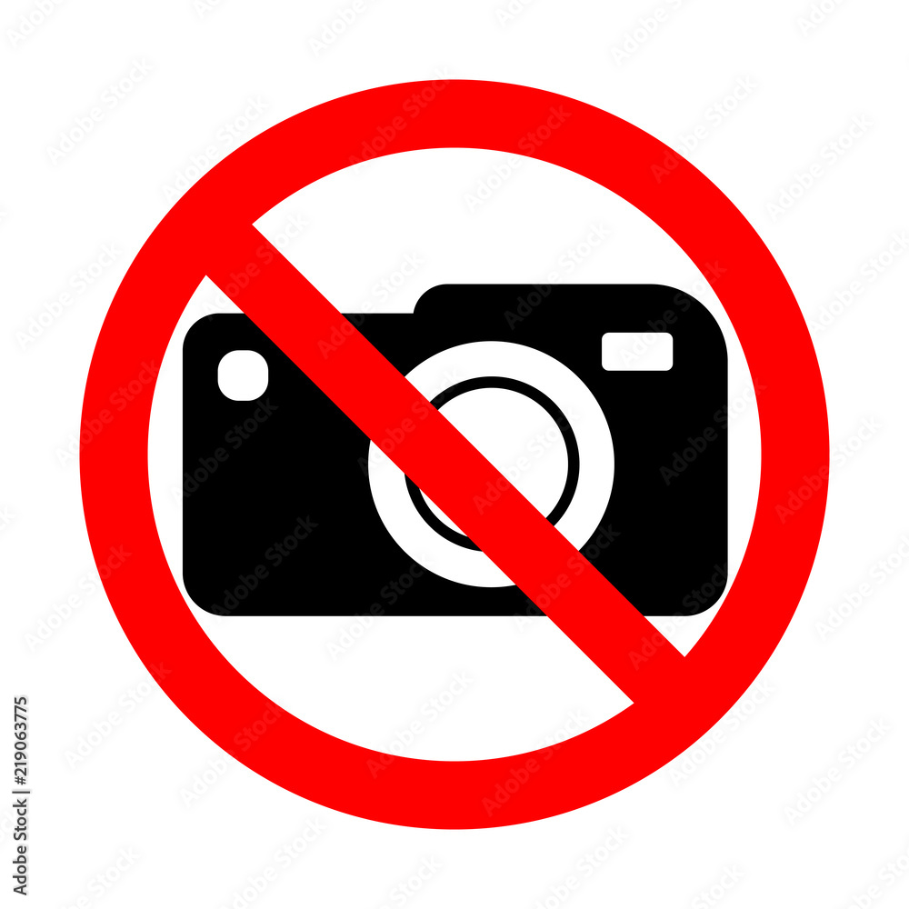 No camera red prohibition sign No camera red prohibition sign