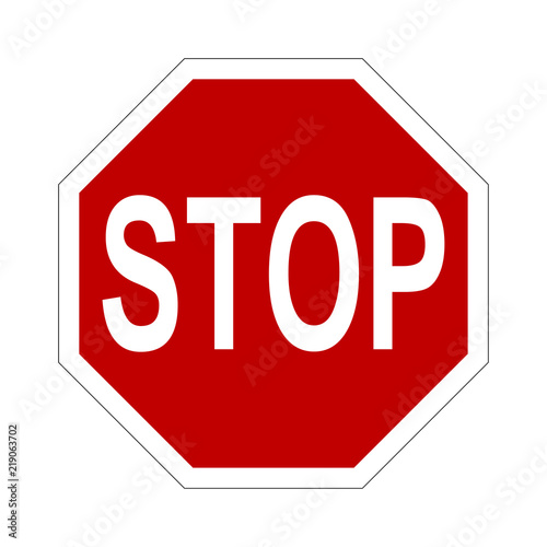 Red traffic stop sign vetor