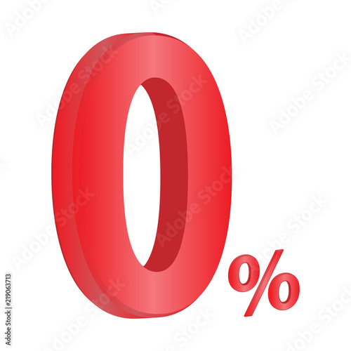 0% Vector illustration, Sale percentage Concept.