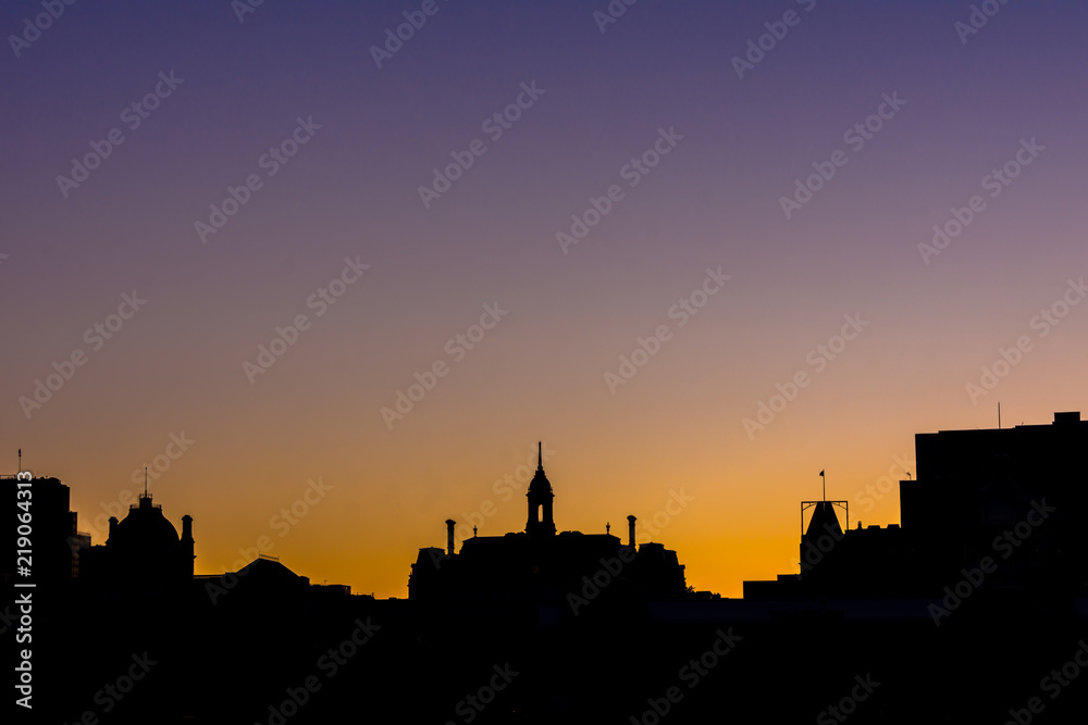 Silhouette Skyline in evening