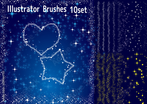 Illustrator Brushes 10set　Shining star andmilky way /cs2