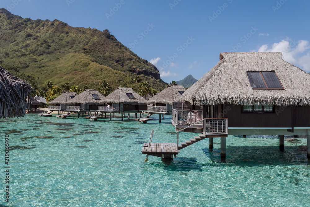 Over water bungalow in Moorea, French Polynesia.