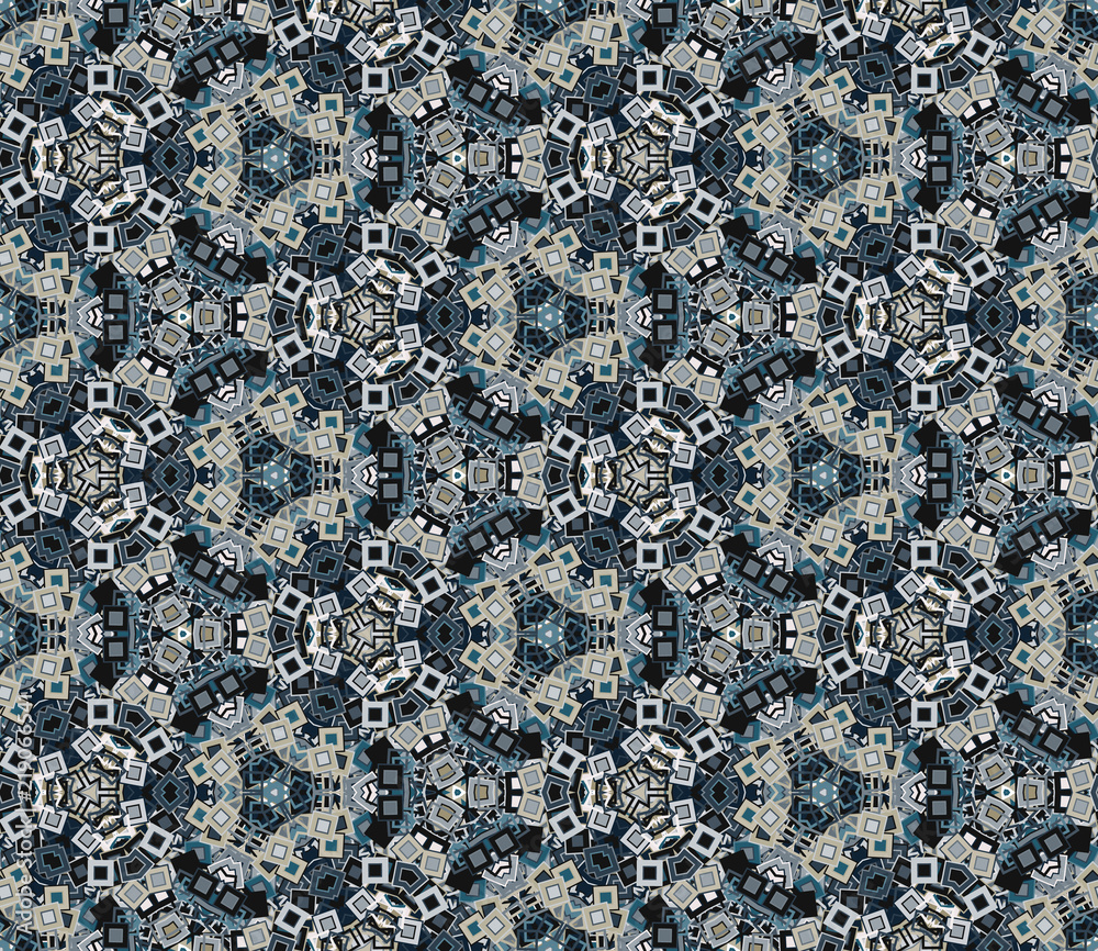 Kaleidoscope abstract seamless pattern, background. Composed of colored geometric shapes. Useful as design element for texture and artistic compositions. Kaleidoscope abstract seamless pattern, background. Composed of colored geometric shapes. Useful as design element for texture and artistic compositions.
