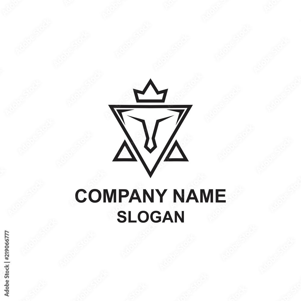 Abstract lion triangle minimalist logo. Abstract lion triangle minimalist logo.