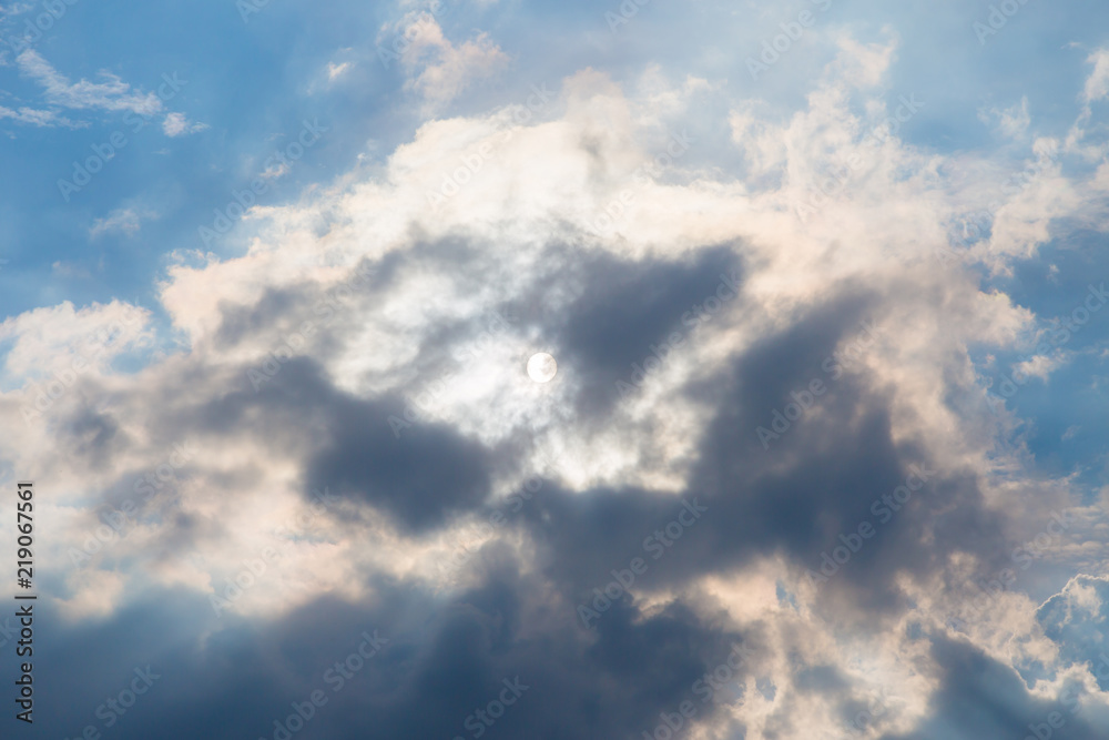 Clouds obscured the sun Clouds obscured the sun