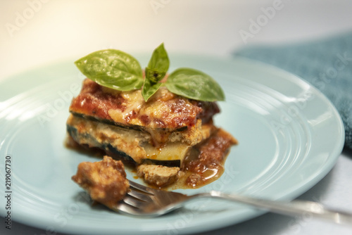 Organic home made vegan gluten free zucchini lasagne