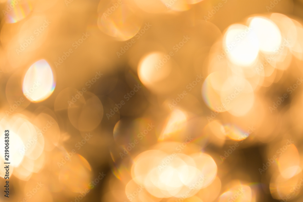 abstract background of golden bokeh from chandelier