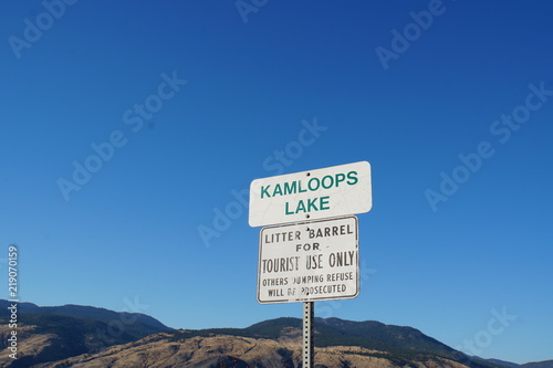 Kamloops Lake Sign, Canada 