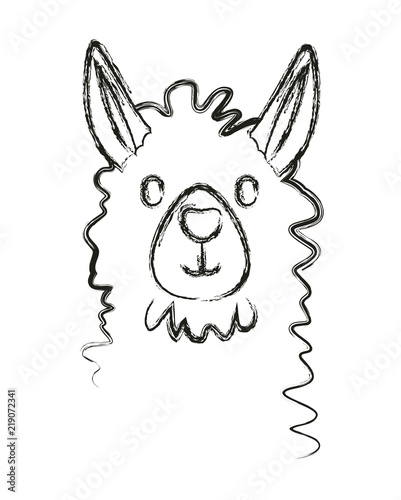 llama animal exotic icon vector illustration design