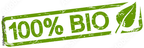 green stamp with text 100% BIO