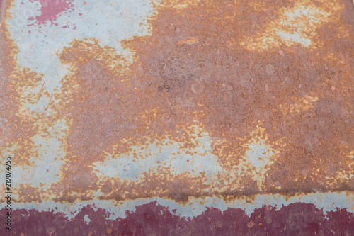 Rust on the hood of the car