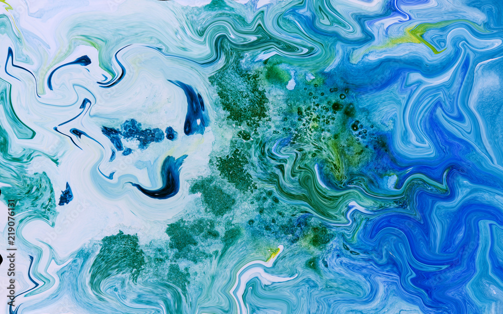 Blue, green and golden abstract marbled texture. Blue, green and golden abstract marbled texture.