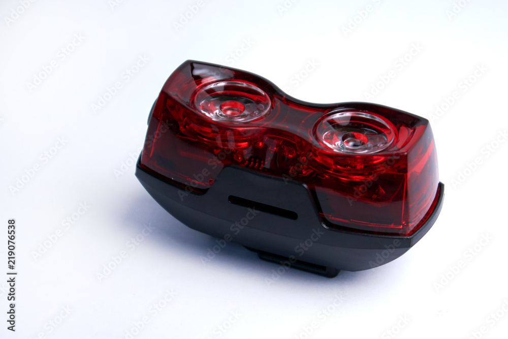 Safety lights for the bicycle isolated on a white background Safety lights for the bicycle isolated on a white background