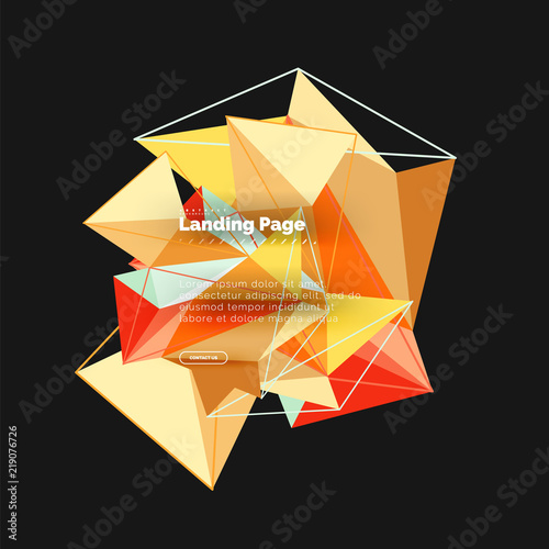 Free Download Vector 3d triangle abstract background, polygonal geometric design - GFXLoad