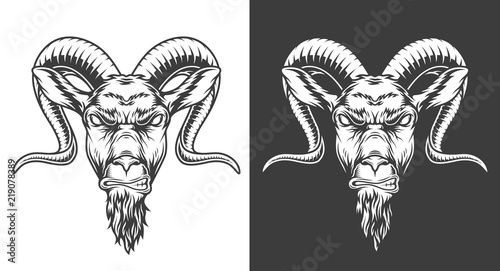 Monochrome goat icon