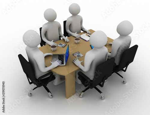 Office meeting room concept . 3d rendered illustration