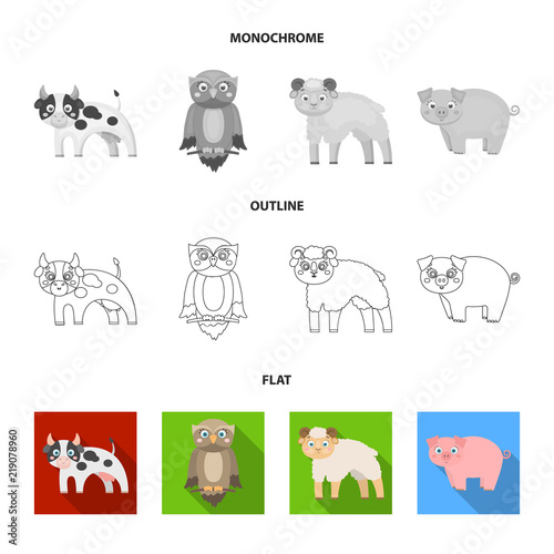Forest, ecology, toys and other web icon in flat,outline,monochrome style.Animals, farm, enterprises icons in set collection.