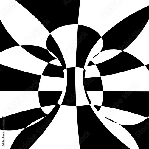 Black and white checkered torus. Vector illustration