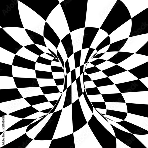 Black and white checkered torus. Vector illustration