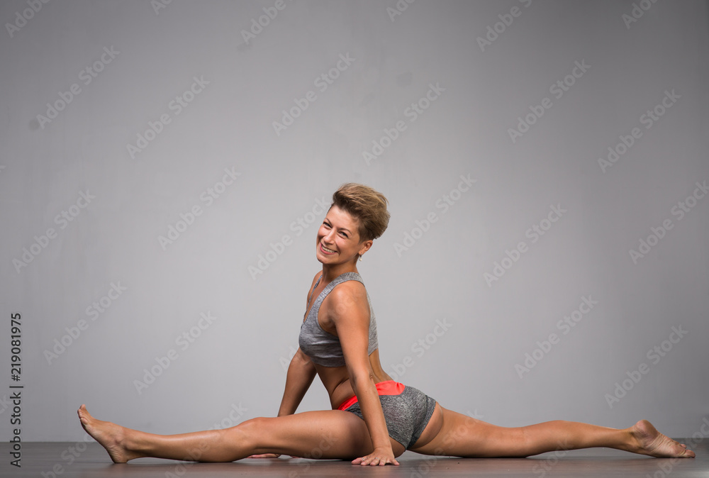 sports young woman doing warm-up sports young woman doing warm-up