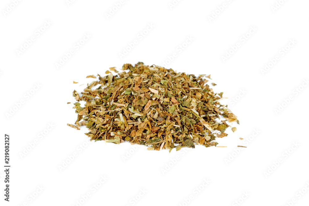 Pile of chopped low-grade tobacco leaves Pile of chopped low-grade tobacco leaves