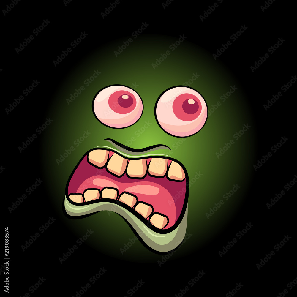 Obraz premium Monster's face from darkness. Vector illustration.