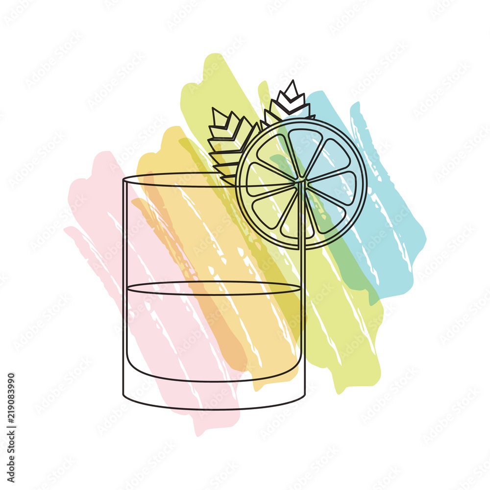 glass cocktail with fruit vector illustration design glass cocktail with fruit vector illustration design