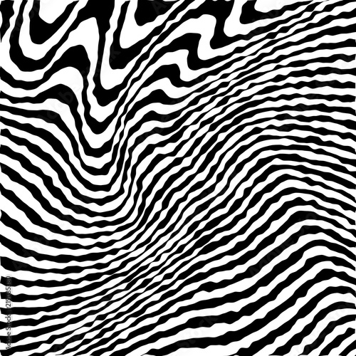 Abstract Warped Black and White Lines Background