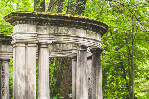 Ancient memorial crypt on a cemetery in Europe.