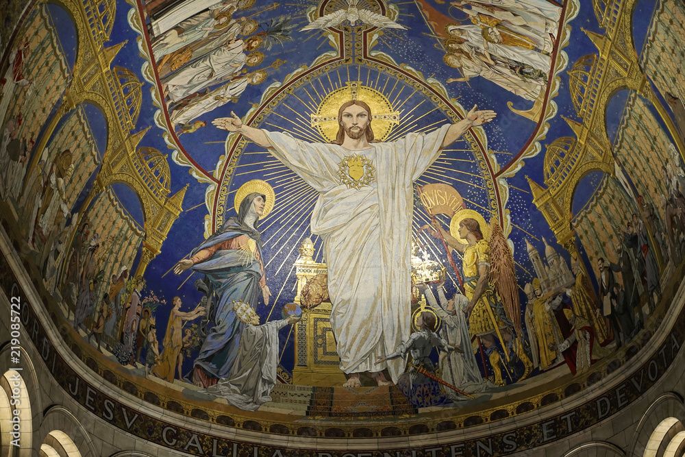 Altarbereich der Basilika Sacré Coeur, Montmartre, Paris, Île-de-France, Frankreich, Europa