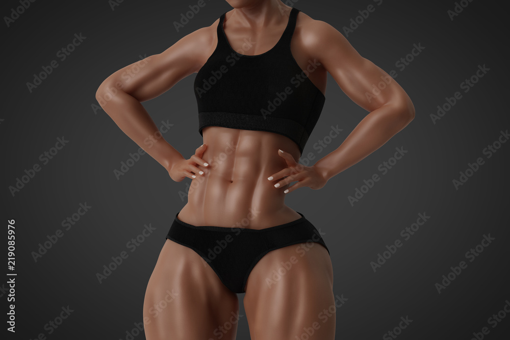 Female strong trained body Female strong trained body