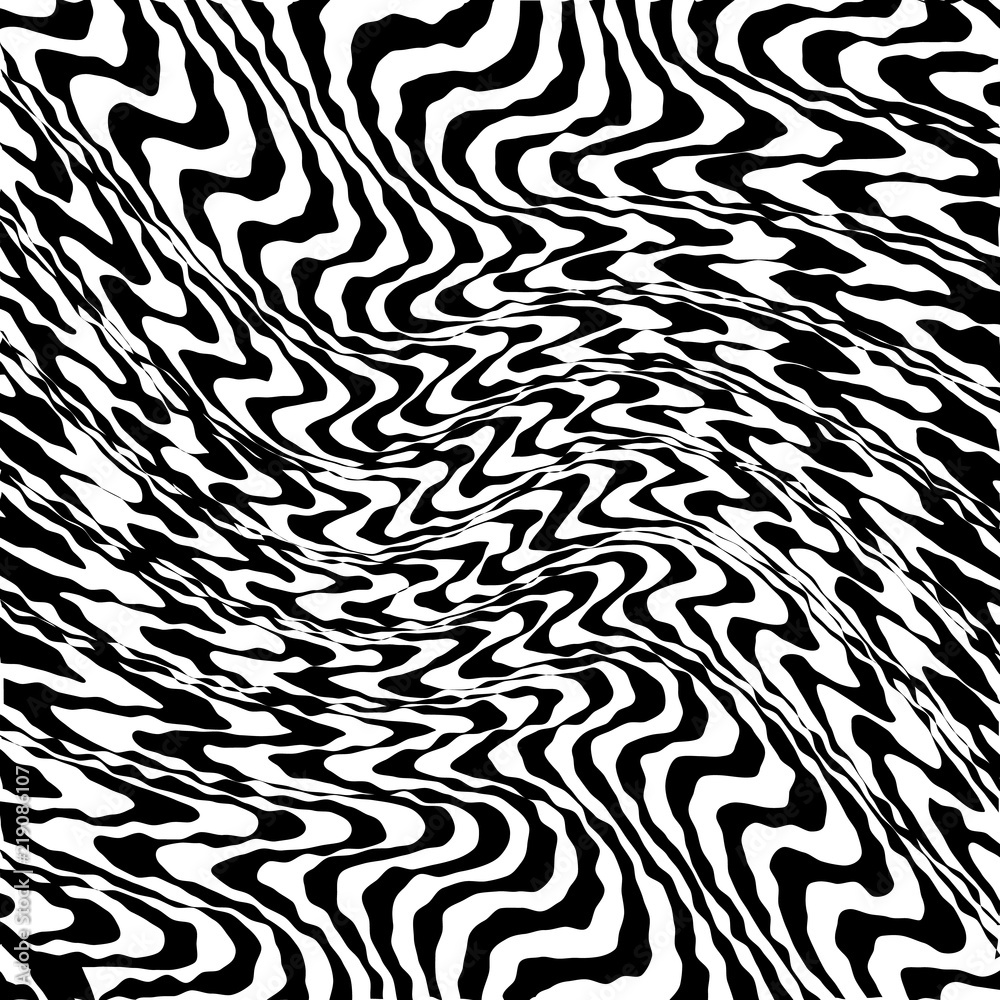 Abstract Warped Black and White Lines Background