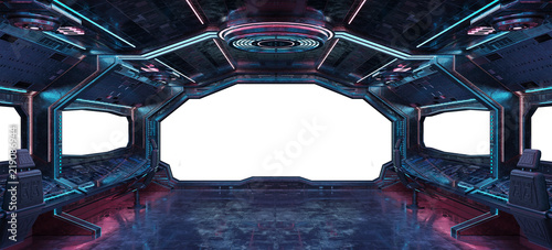 Fototapeta Naklejka Na Ścianę i Meble -  Grunge Spaceship interior background 3D rendering