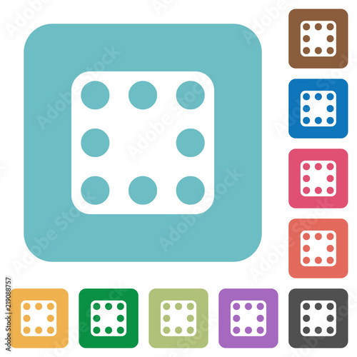 Domino eight rounded square flat icons