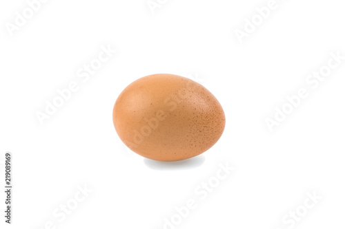 homemade chicken egg isolated on white background