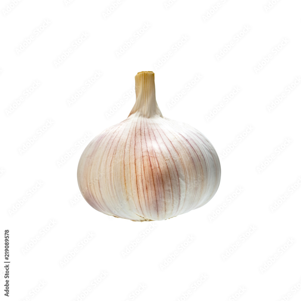 garlic cloves isolated white background